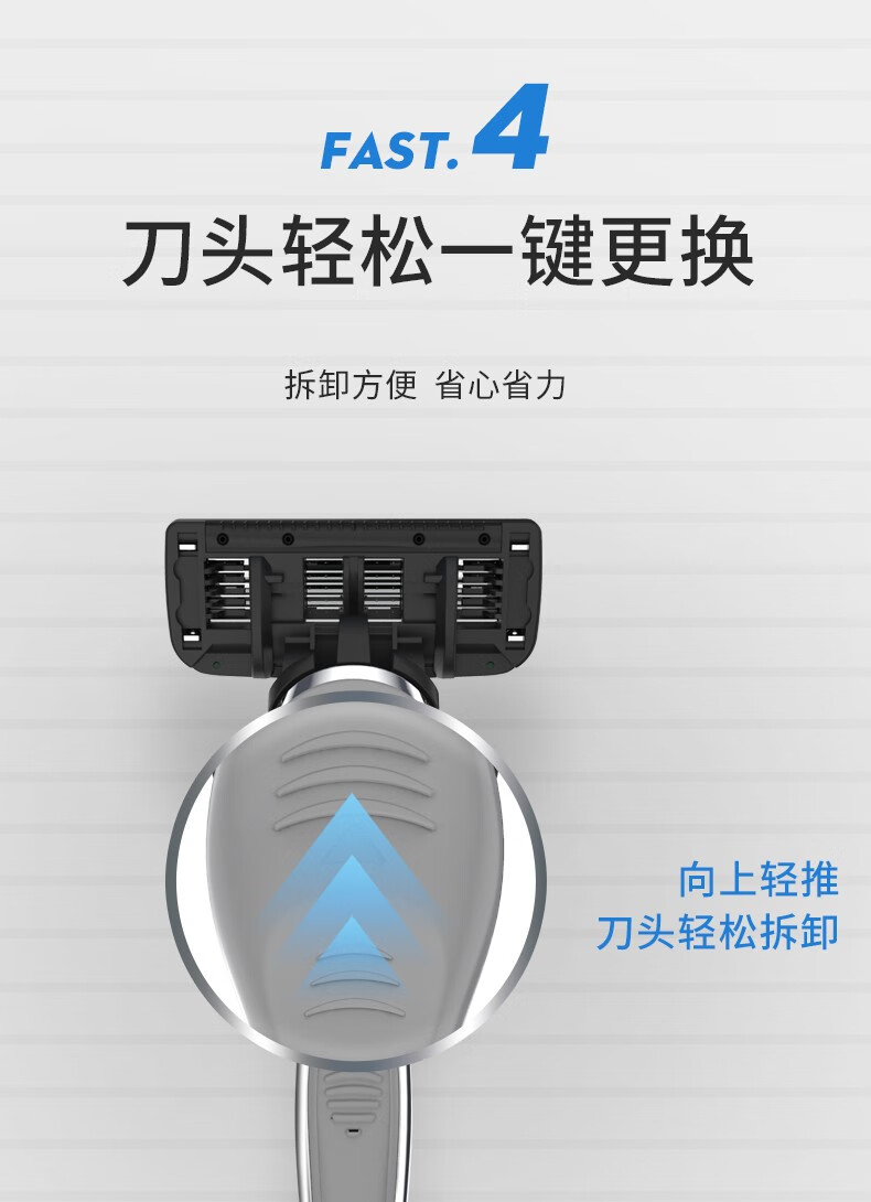 英吉利剃须刀手动刮胡刀5层刀片青少年旅行便携刮毛刀 五层1柄6刀头+240g剃须泡沫+挂钩
