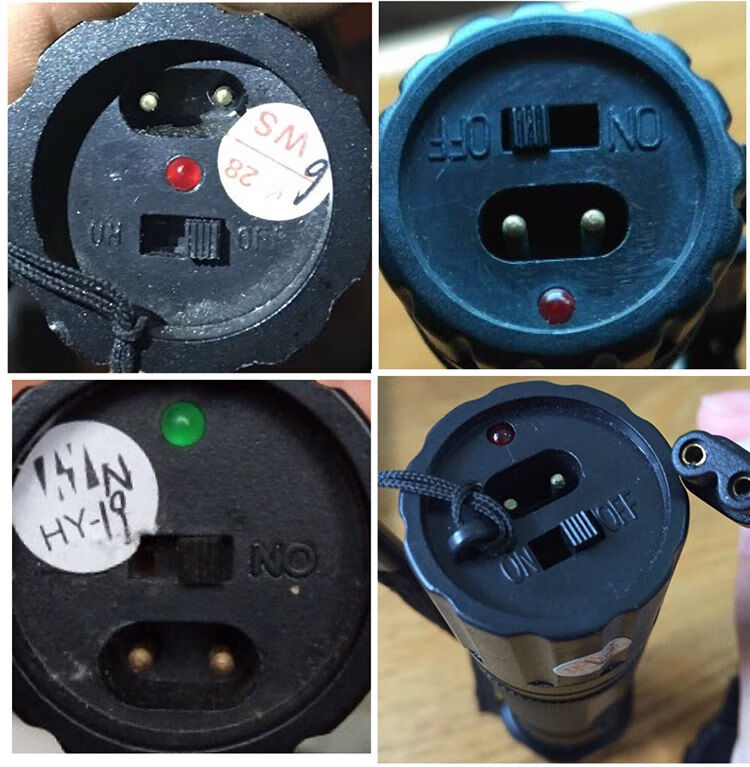防身手电筒充电器双孔电源线 强光手电充电线2孔直充线220v