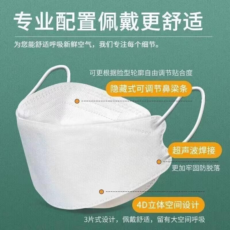 伊麦卡伊麦卡【精包装】KF扣罩3d立体韩版四层扣罩夏季透气防尘预售 KF扣罩白色【10包100只】