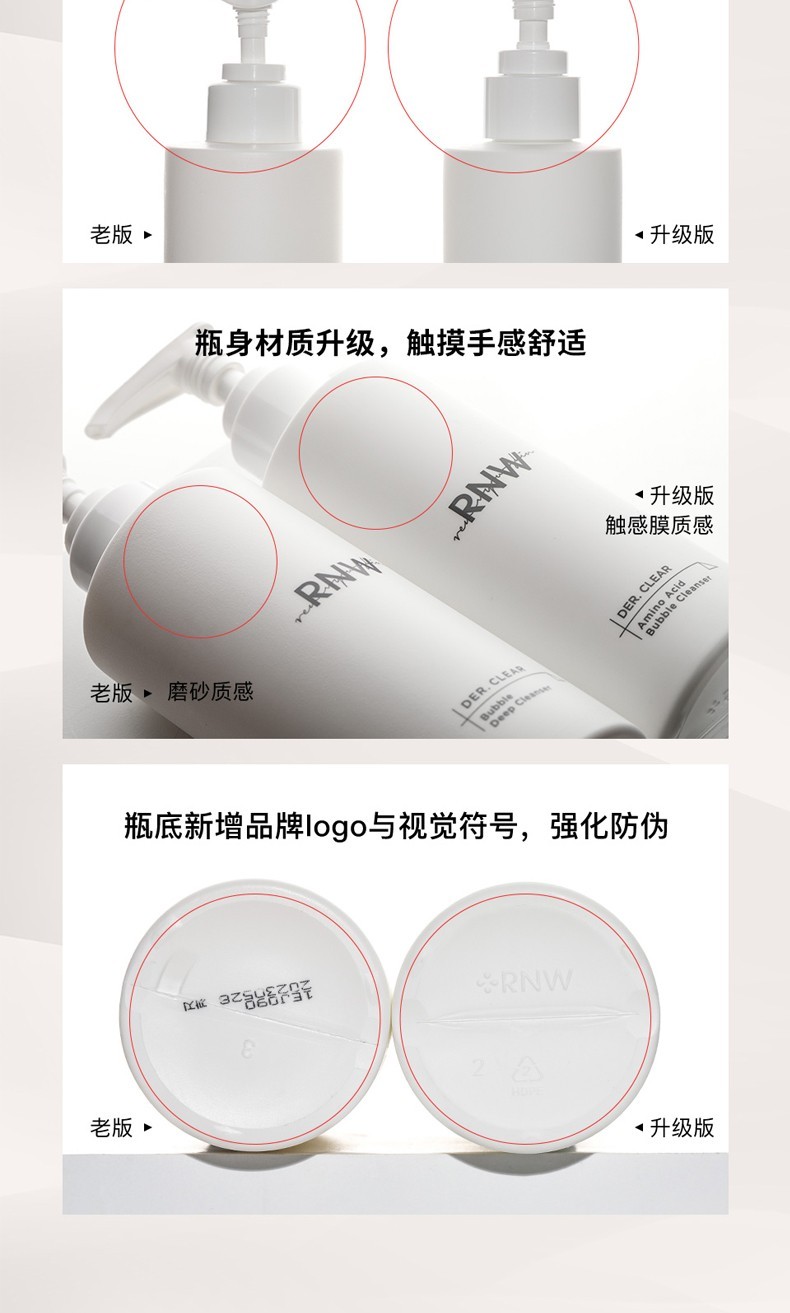 【自营配送】韩国RNW洗面奶氨基酸洁面乳男女深层清洁控油卸妆慕斯泡沫学生护肤品 洗面奶200ml