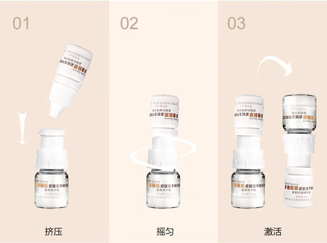 ACTIVE SOURCE多重胶原蛋白紧致冻干粉精华液6ml*5组多肽抗皱淡纹 修护舒缓敏感 A+B冻干絮6ml*5组