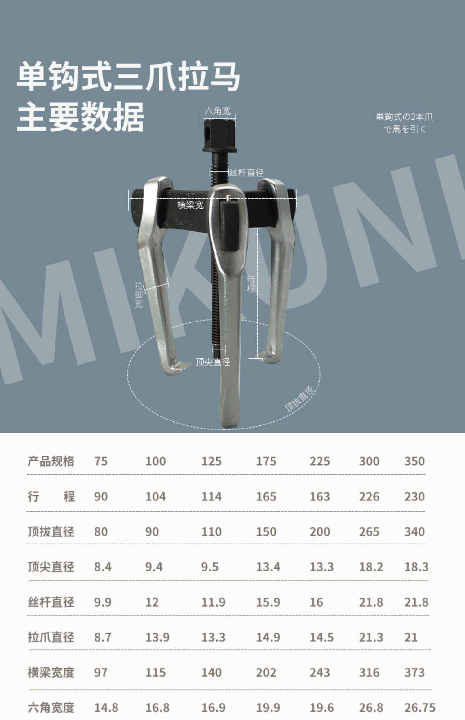 oeing两爪单钩式拉马可切换三爪横梁拉马皮带轮垂直拉拔器轴承拆卸