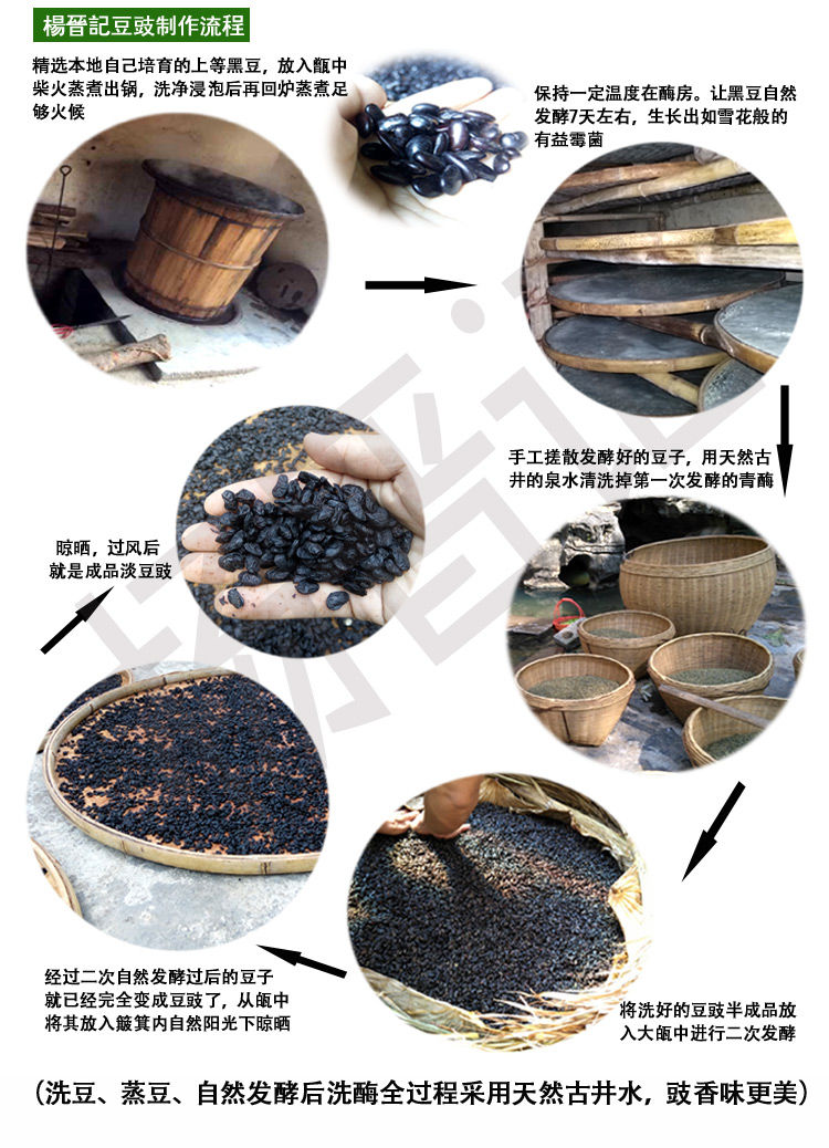 干淡豆豉200g2古法发酵原味黑豆豉干豆鼓正宗黄姚豆豉400g