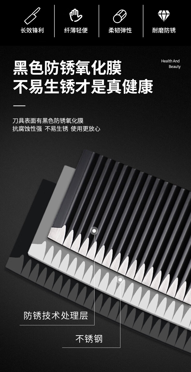 拜格刀具厨房套装家用全套德国工艺不锈钢切菜刀刀具厨房套装 锤打黑刀三件套