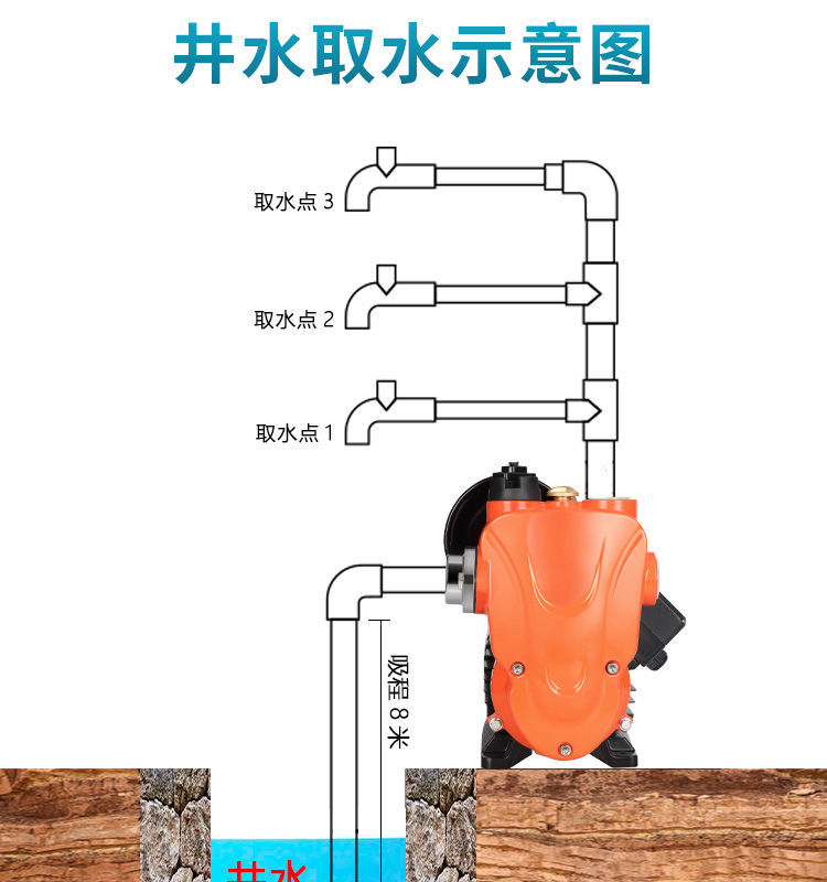 自吸泵家用全自动自来水增压泵管道泵加压泵220v小型抽水机吸水泵 370