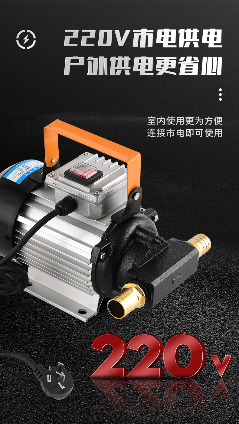 电动齿轮泵12v24v220v修理厂机油液压油抽油泵抽油机加油器12v550w