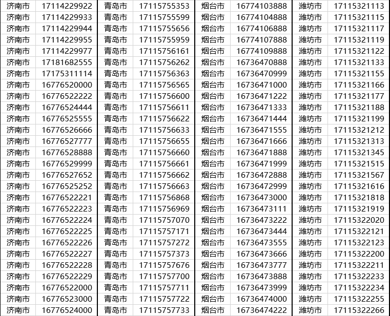 中国移动手机靓号山东电话号移动手机卡三连号联通手机号5g豹子号电信