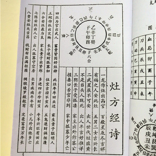 作灶象吉通书 二十四山方位吉凶新修十二灶图例 安灶禽畜定位图