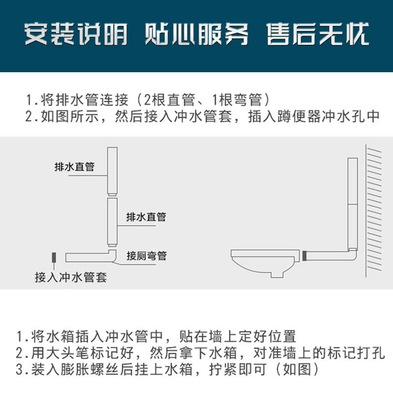 蹲便器加厚水箱家用卫生间挂墙式厕所冲水箱蹲坑冲水器蹲厕旱便池水箱