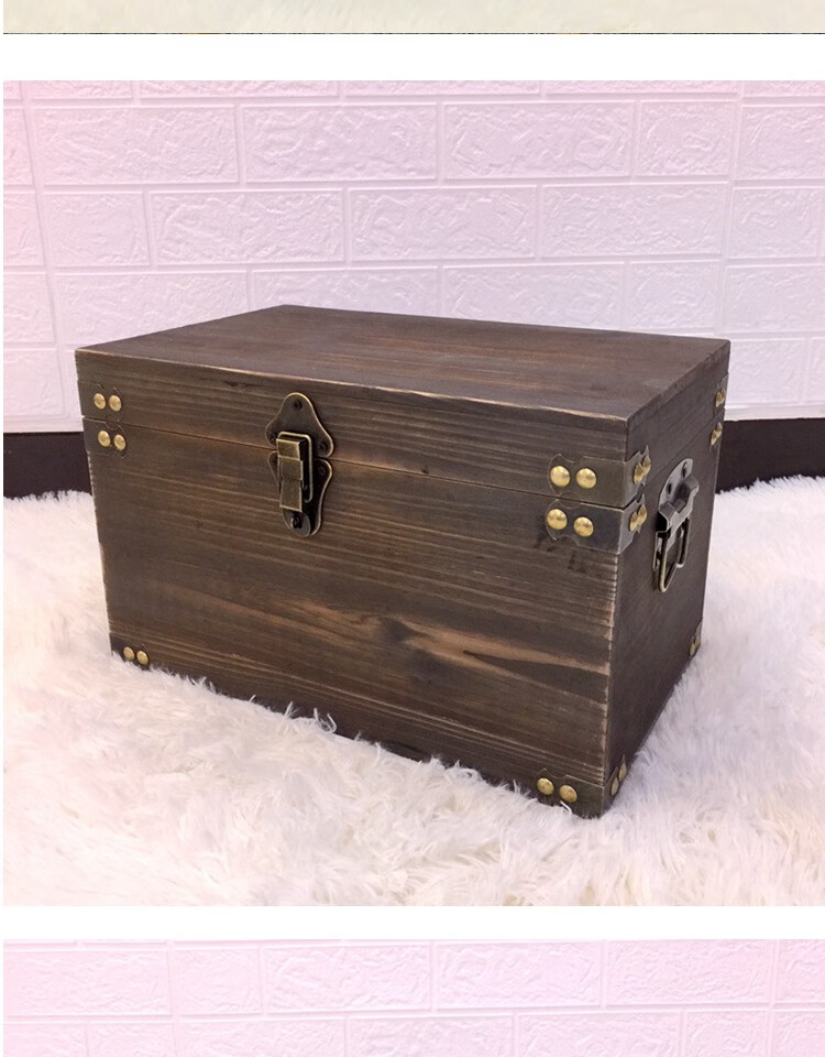 复古木箱子带锁实木盒定制仿古箱子装饰旧木箱超大号储物箱收纳箱