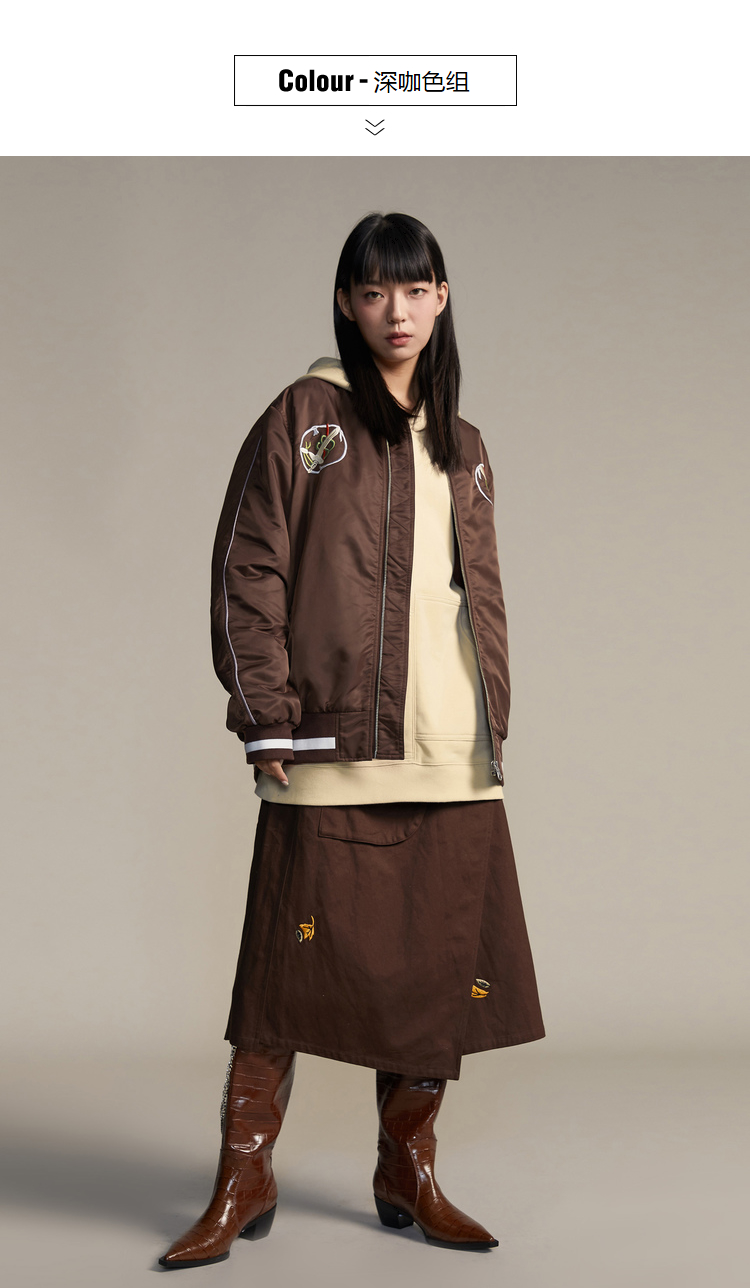 美特斯邦威棒球服外套男潮牌新款春秋情侣装宽松时尚女士棒球夹克 深