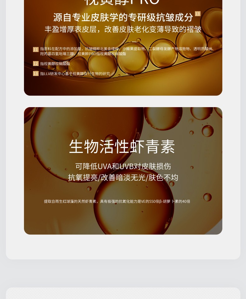 LLV 视黄醇冻干粉精华液抗皱原液礼盒淡化痘印细纹提亮肤色修护理肤套盒 44瓶/盒