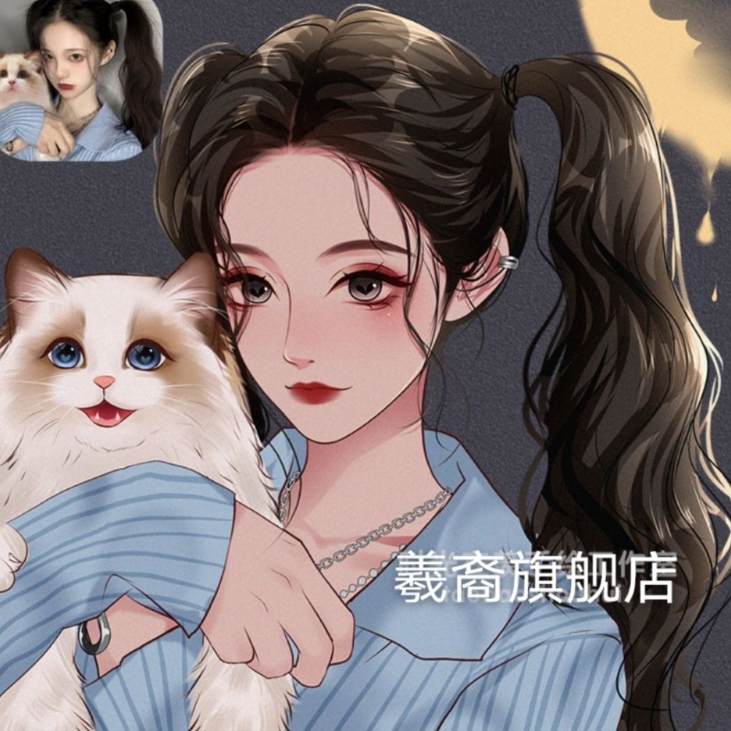 真人转手绘漫画头像约稿手工q版原创动漫设计卡通人物照片定制作 半身