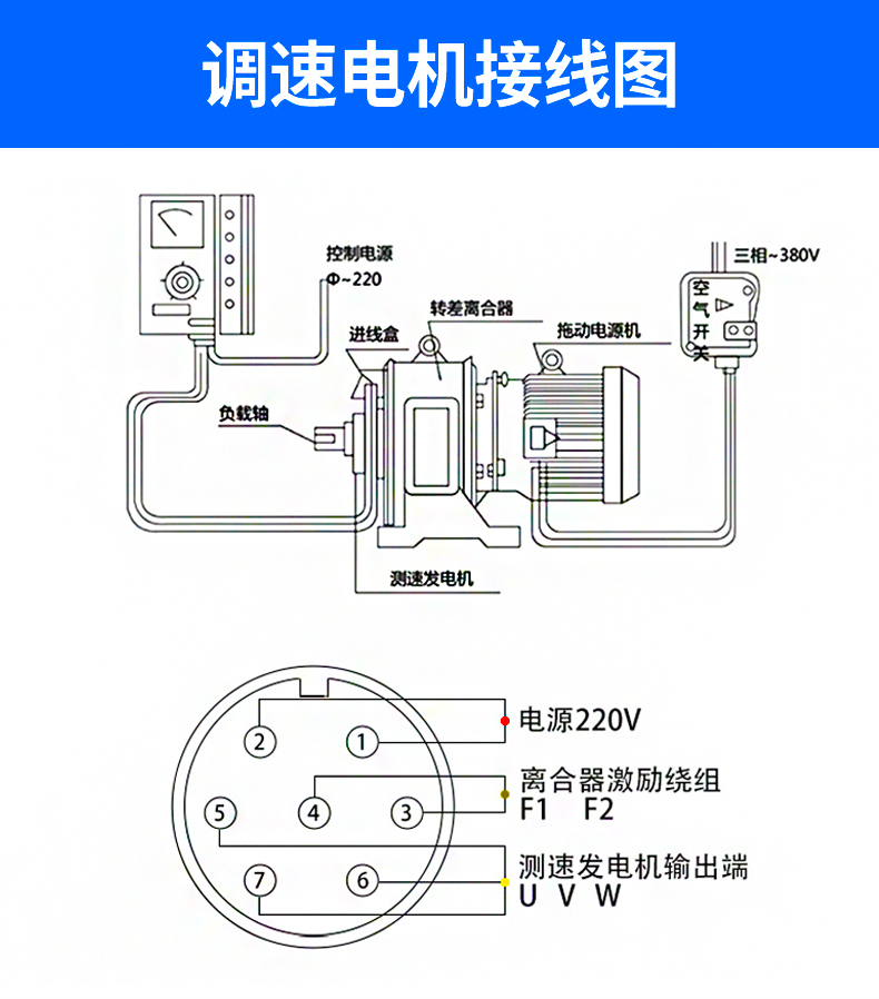 电机调速器jd1a-40电磁调速器 电磁调速电机控制器带线调速开关 jd1a