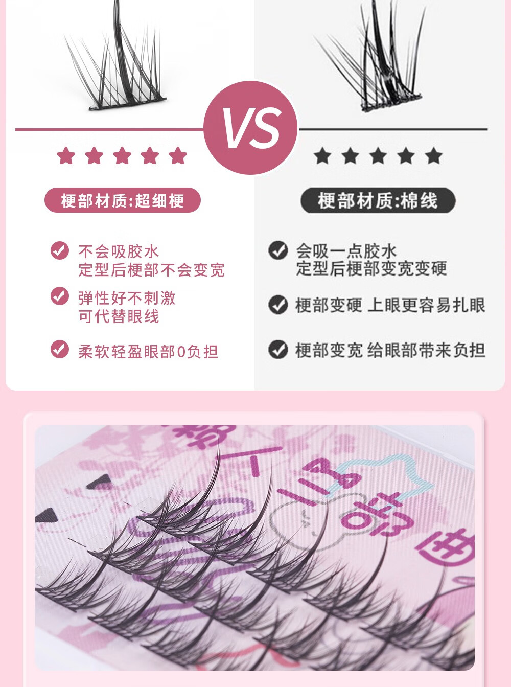 珂莱藻堂假睫毛懒人三部曲自然款上眼睫毛单簇分段式女放大新手友好 一盒（含胶水镊子）