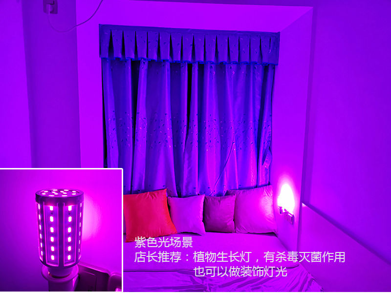 祎琳led彩色灯泡粉红蓝紫色节能灯抖音主播补光灯卧室氛围浪漫情调灯