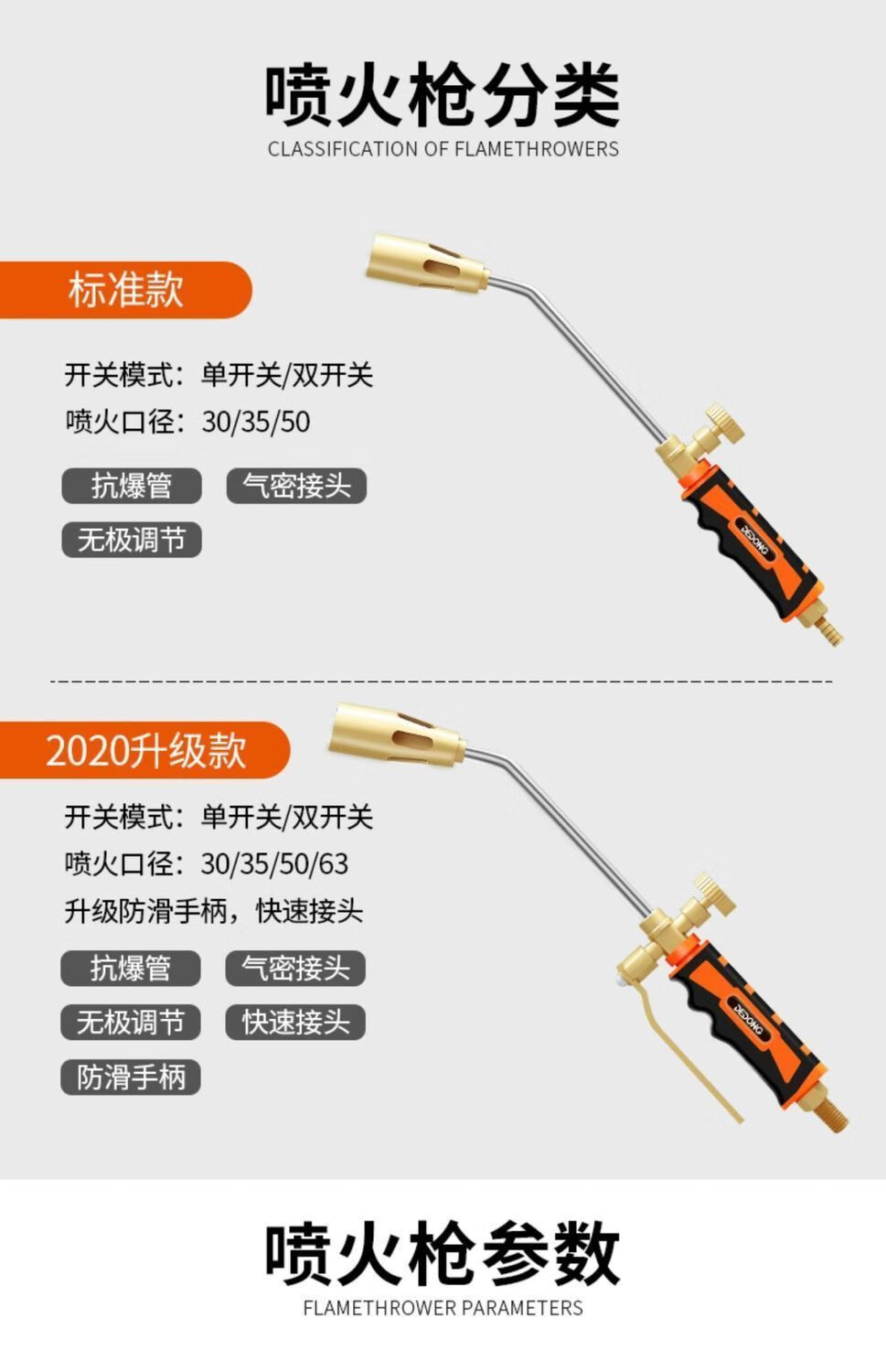 弘拓 液化气火枪烧猪毛喷火枪煤喷枪烧肉烧毛火枪高温大火力煤(双开