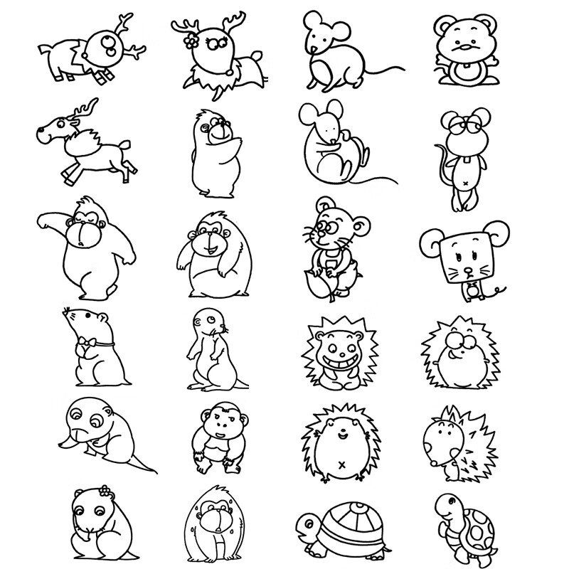 幼儿园小学生美术绘画填色涂鸦涂涂画少儿童画画书幼儿5000简笔画大全