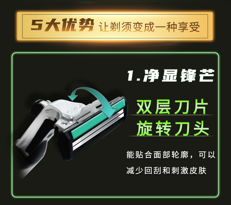 吉列威锋双层剃须刀手动刮胡刀片式刀头男士2层刀片Gillette原装礼盒 威锋 16刀头