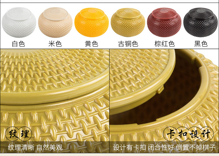 专营店正品围棋棋罐实木黑白塑料塑编草编树脂五子棋盒子2只楠竹一对