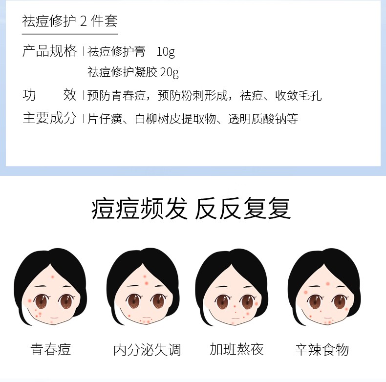 片仔癀祛痘膏舒缓修护凝胶祛痘贴痘痘贴男女痘痘清痘洁面淡化痘印青春痘 祛痘贴2包（24枚）+玉脂霜