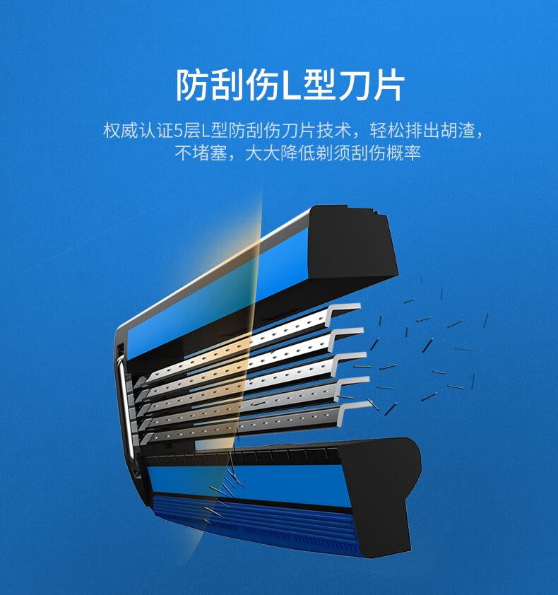 英吉利剃须刀手动刮胡刀5层刀片青少年旅行便携刮毛刀 五层1柄6刀头+240g剃须泡沫+挂钩