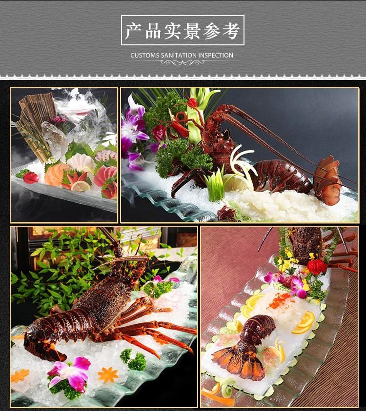 创意亚克力小龙船三文鱼刺身海鲜船形冰盘酒店式餐具寿司拼盘盛器 83*