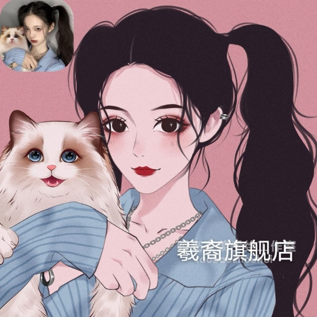 Q版手绘头像定制情侣卡通人物形象约稿真人照片漫画定制作全家福-猪八戒网