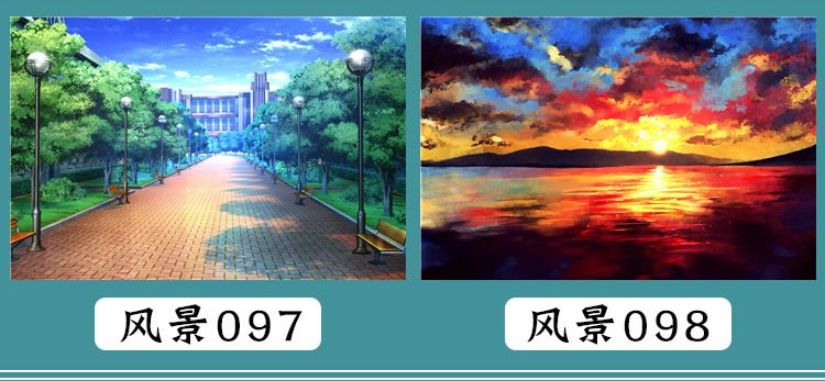 动漫风景挂画游戏壁画布画壁画装饰画卷轴画二次元生日礼物海报 风景1