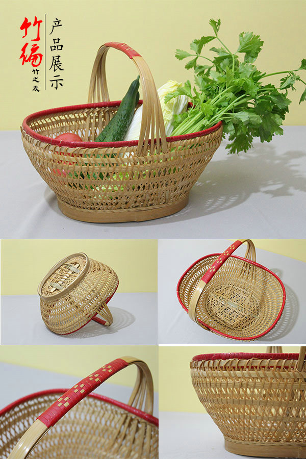 纯手工编织 竹制品竹编工艺品家用手工竹筐竹篮竹篓小