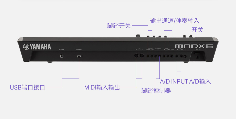 雅马哈yamaha器modx6/modx7/modx8midi智能编曲键盘便携式电子琴 76键