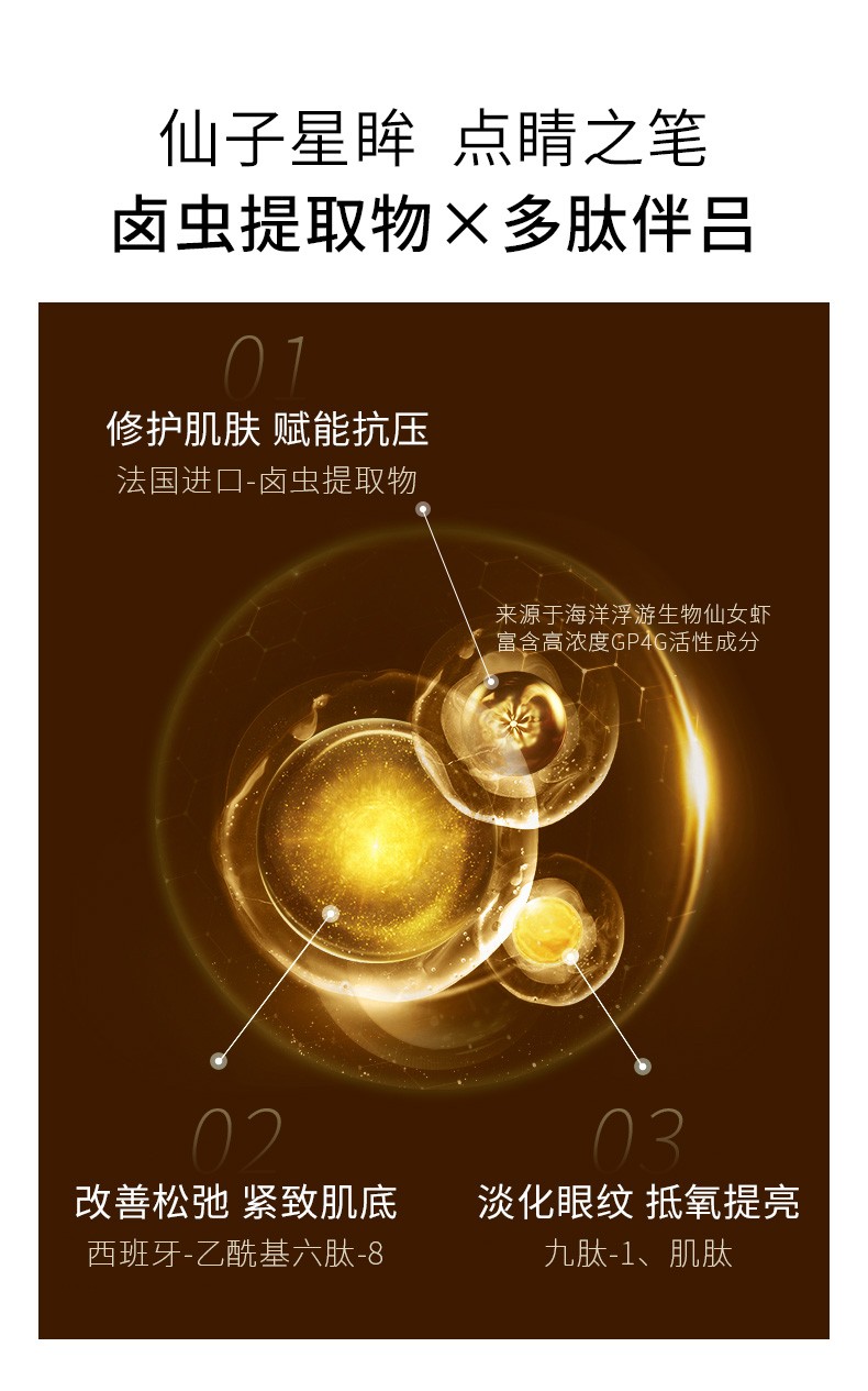 DRVE 六肽电动眼霜按摩仪淡化细纹黑眼圈眼袋脂肪粒提拉紧致保湿小金管视黄醇眼部精华 正装+替换装40g/盒