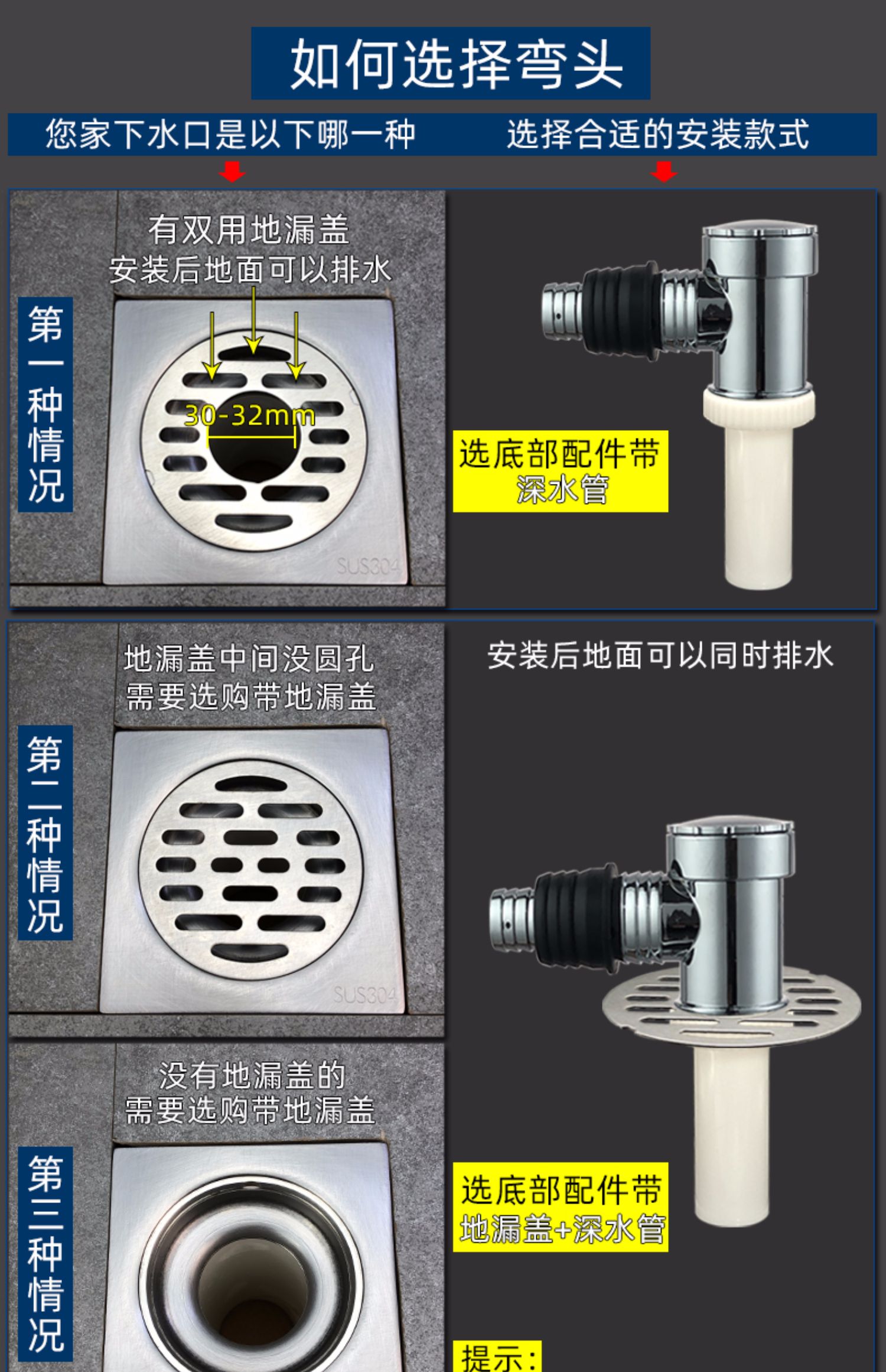 地漏三通洗衣机下水管地漏接头两用排水管防臭盖板防溢水专用接头地漏