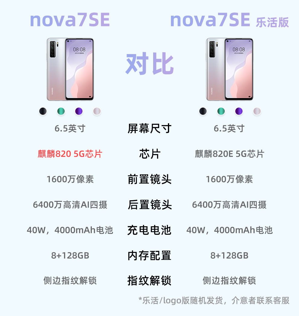 华为nova7se5g手机银月星辉全网通8128g乐活版