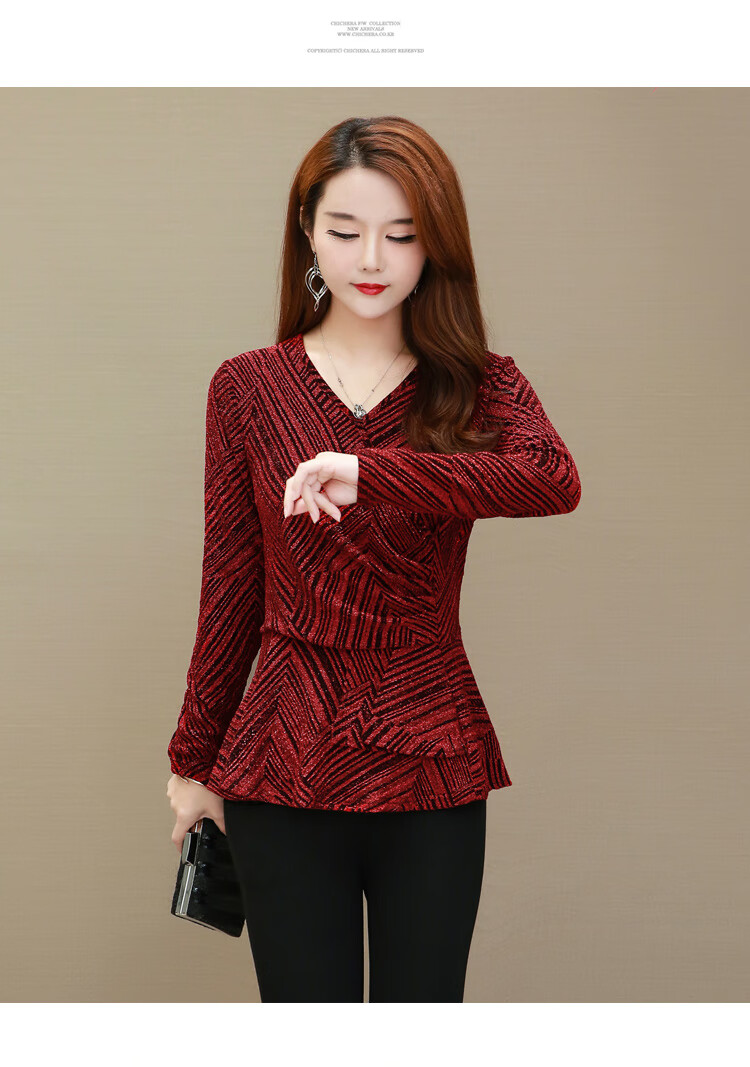 雅鹿新品中老年妈妈显瘦遮肚子小衫2021春夏新款大码女装今年流行上衣