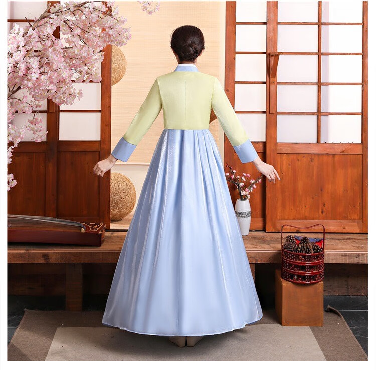 韩服女装朝鲜族服装舞蹈礼服韩国传统少数民族古装宫廷韩式演出服 粉