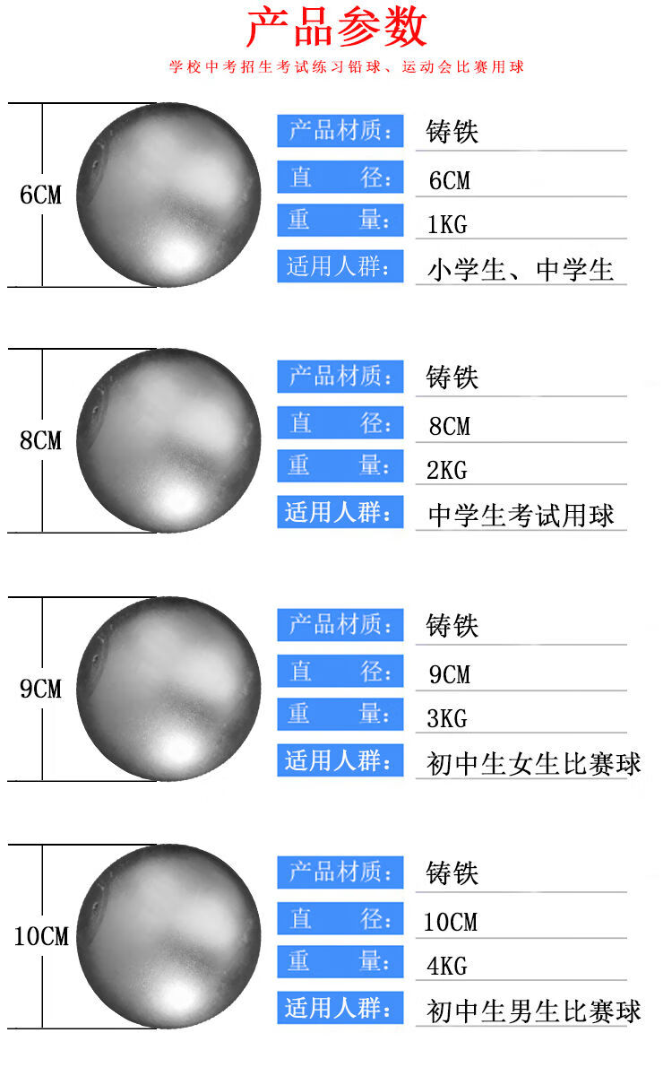 足重铅球实心2/3/4/5/6/7.