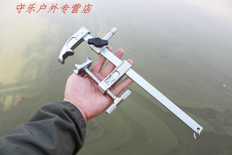 桥筏手竿支架 圆管栏杆自锁支架 多功能护栏桥梁钓鱼炮台架杆器 手海