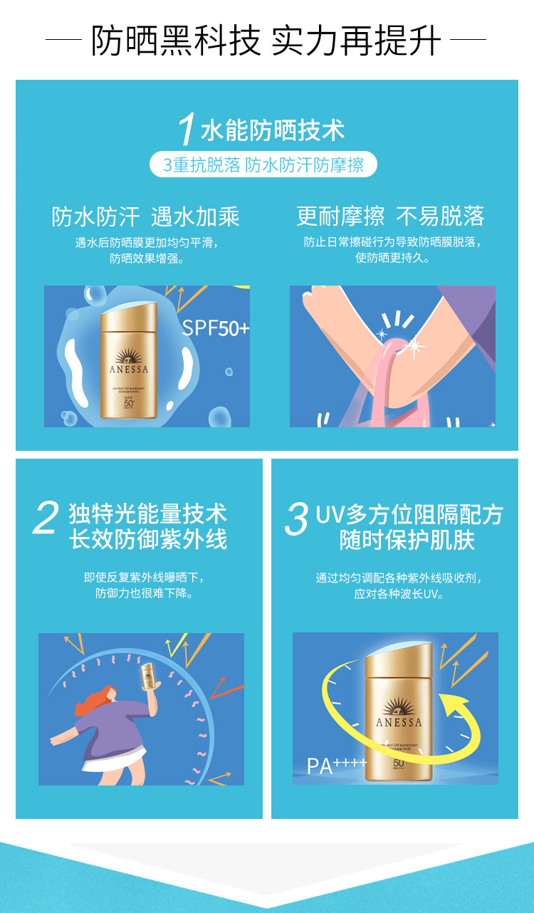 Anessa安耐晒防晒霜防晒乳安耐晒小金瓶防晒七夕情人节礼物 胖丁安耐晒60ml(20年9月产)