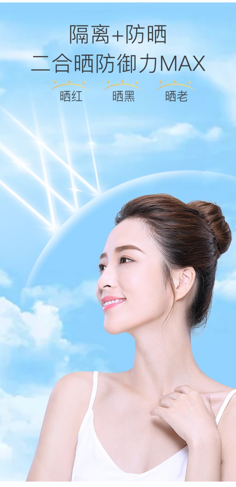 碧素堂【明星推荐】防晒霜SPF50+隔离霜喷雾组合防水防汗紫外线高倍防晒 防晒霜30g+隔离喷雾100ml