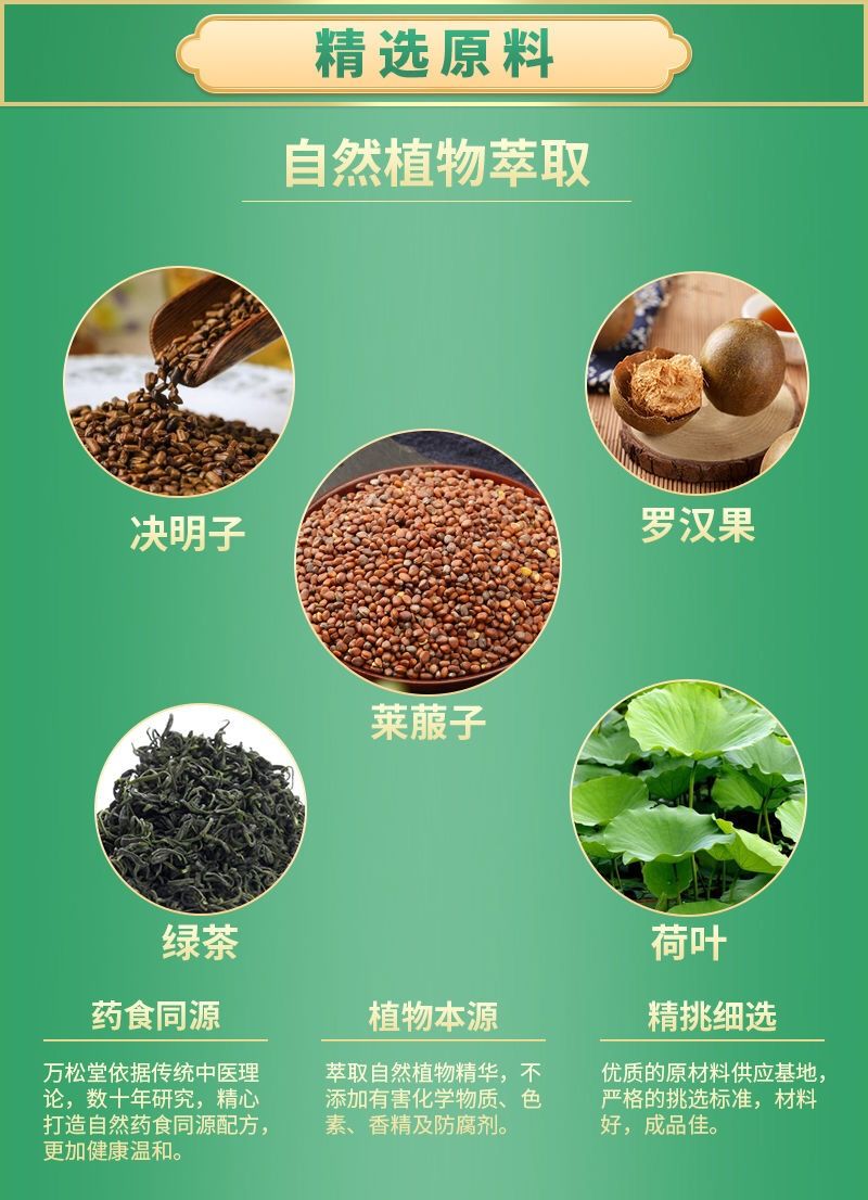 南京同仁堂润通茶润肠通便改善胃肠道功能决明子荷叶罗汉果茶叶配方