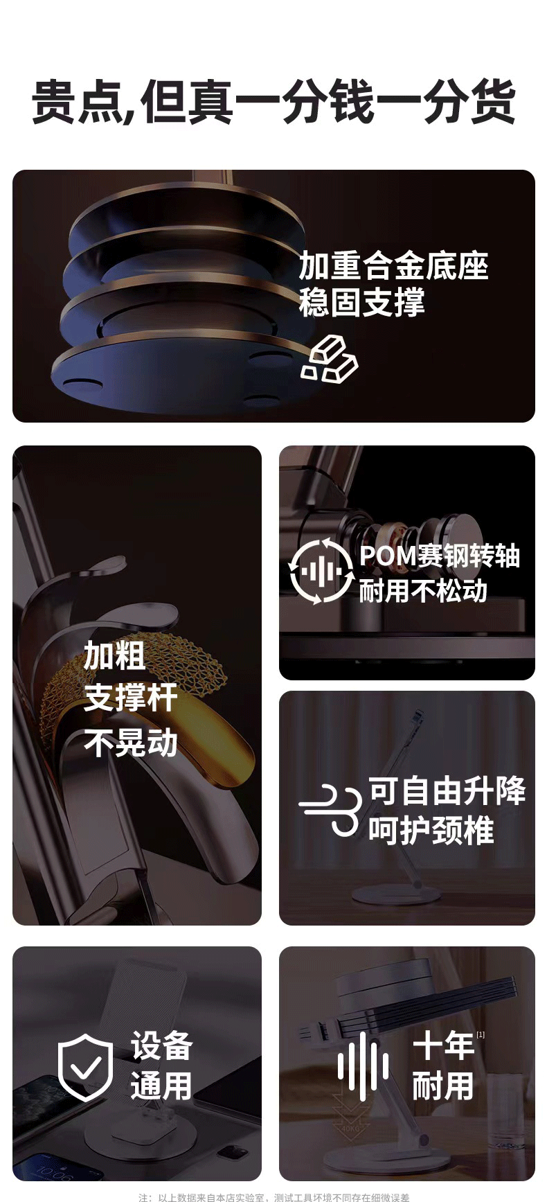 顾胜 手机支架升降折叠支架平板支架铝合金旋转便携卡片支架桌面创意懒人支架直播适用华为小米苹果手机 【经典白】多档调节+升降折叠卡片手机支架