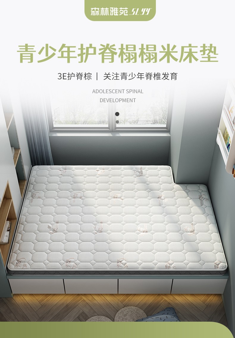 森林雅苑 椰棕乳胶床垫棕垫 硬棕榈护脊椎折叠可订制定做榻榻米 6CM（椰棕3cm+面料3cm） 1500*2000