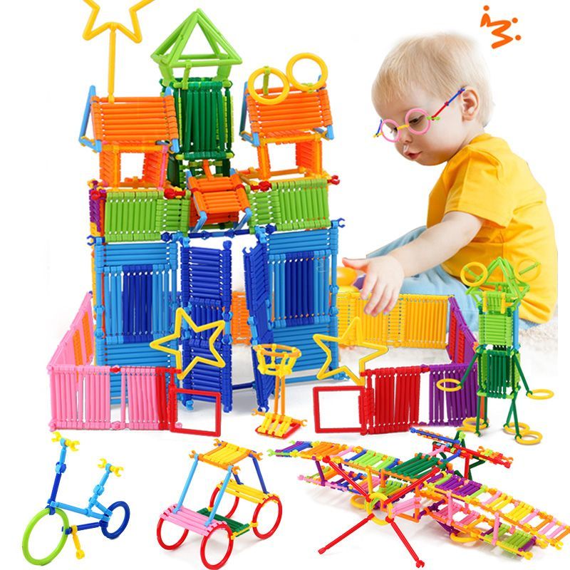 开智聪明棒儿童幼儿拼插拼装拼图男女孩宝宝积木玩具1201颗聪明棒收纳