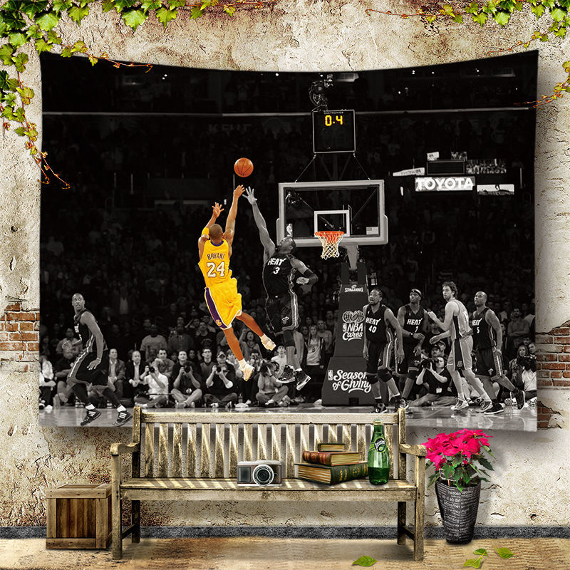 nba球星科比詹姆斯乔丹背景布学生宿舍改造装饰挂布ins风网红墙布 nba