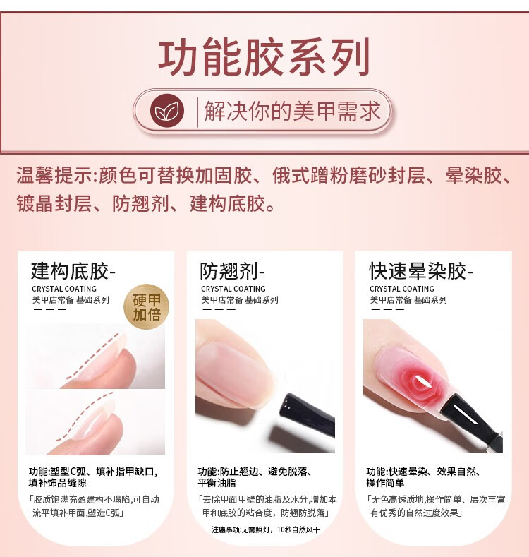 恩妮诗美甲新手初学者套装专业做指甲油胶家用全套工具烤灯开店用一整套 【新手3】选8色（入门推荐）