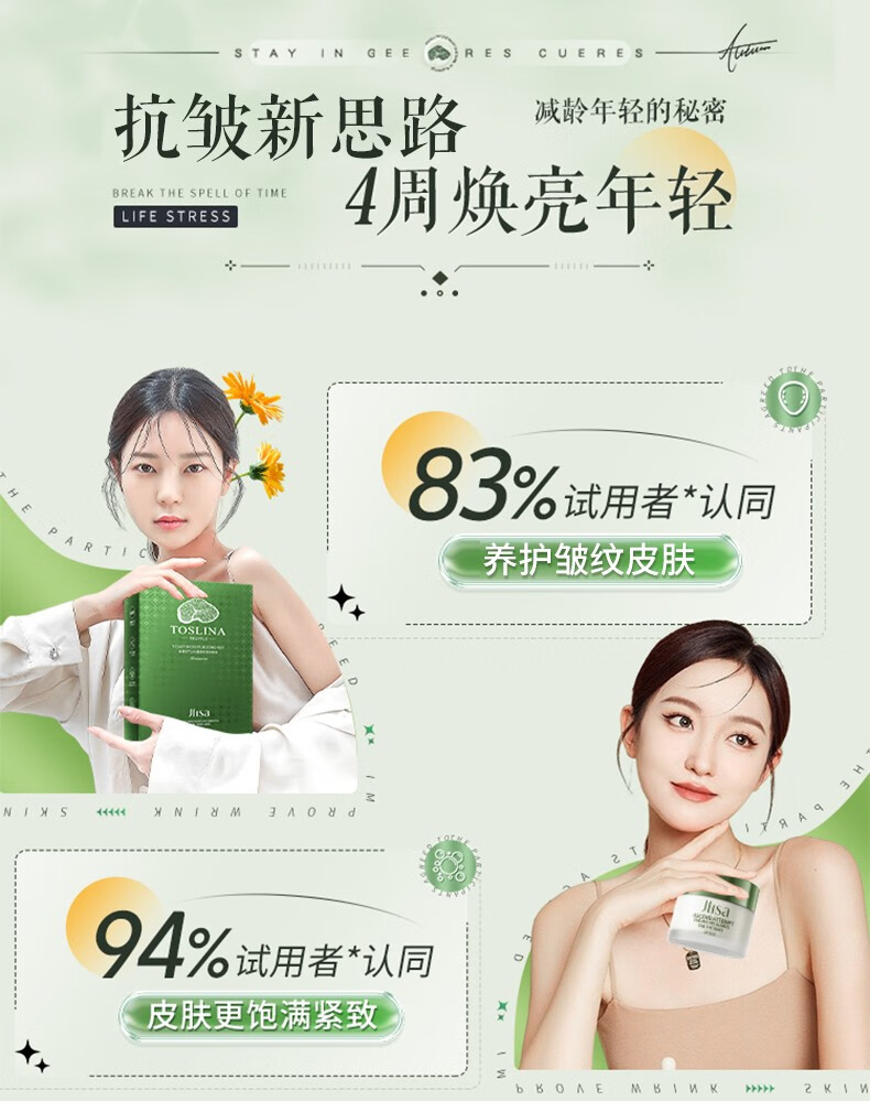肌琳莎（JILINSHA）白松露酵母抗皱补水保湿护紧致弹嫩精华面部护肤套装 白松露酵母七件套*1盒