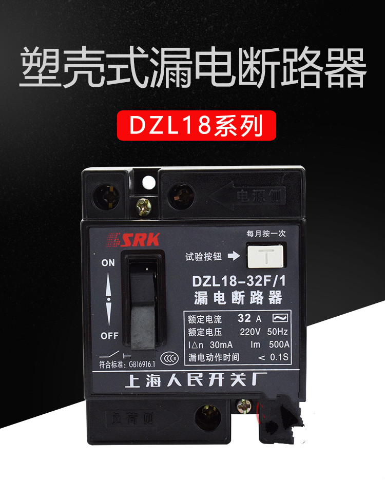 dzl1832家用漏电保护器开关2p断路器20a32a老款2p20a