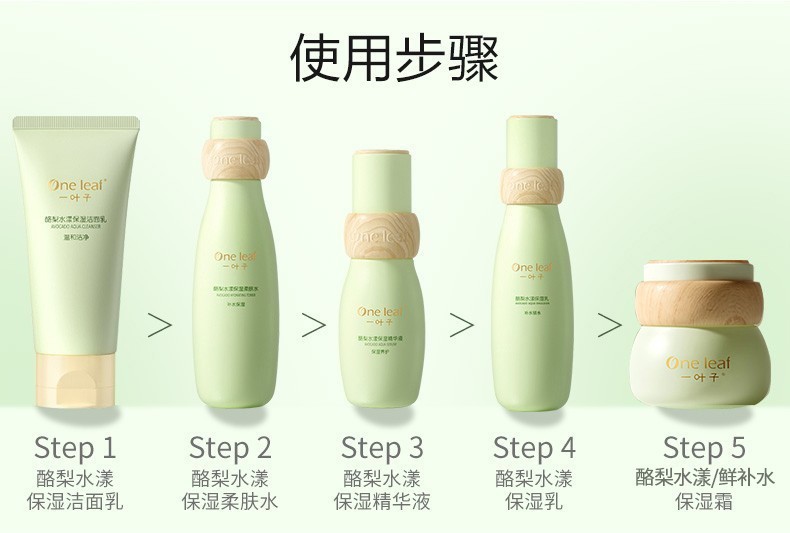 一叶子（one leaf）护肤品水乳套装补水保湿女学生控油收缩毛孔爽肤水化妆品礼盒 酪梨保湿3件套（水+乳+霜）