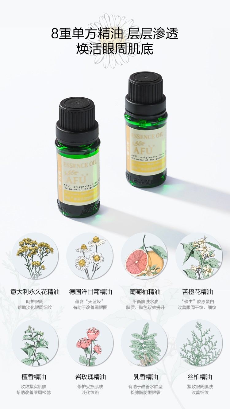 阿芙（AFU） 神采多效修护眼部精华复方油 大眼美目淡细纹改善黑眼圈眼皮松弛 【升级款】神采美目2代10ml